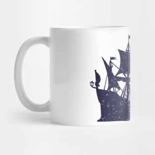 Glitter textured dreamy ship illustration Mug